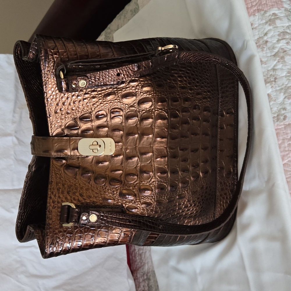 NWT BRAHMIN FIORA SHOULDER BAG IN GANACHE OMBRE MELBOURNE. - Picture 2 of 16